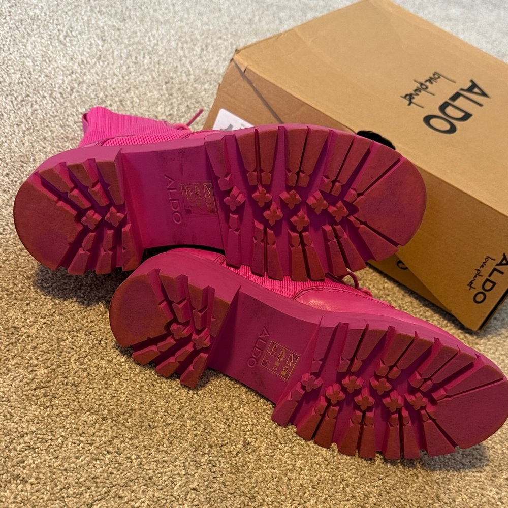 Aldo Women's Reflow Fuchsia Lace-Up Boots - Picture 8 of 10